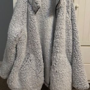 Light Gray Sherpa Jacket